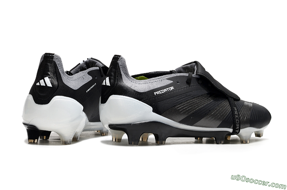 Adidas Predator Elite Foldover Tongue FG Firm Ground Soccer Cleats - Black/Grey/White 6