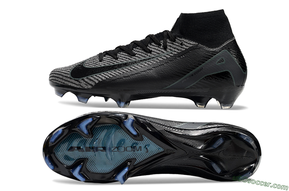Nike Air Zoom Mercurial Superfly 10 Elite FG Firm Ground Soccer Cleats - Black/Grey/Jade 0