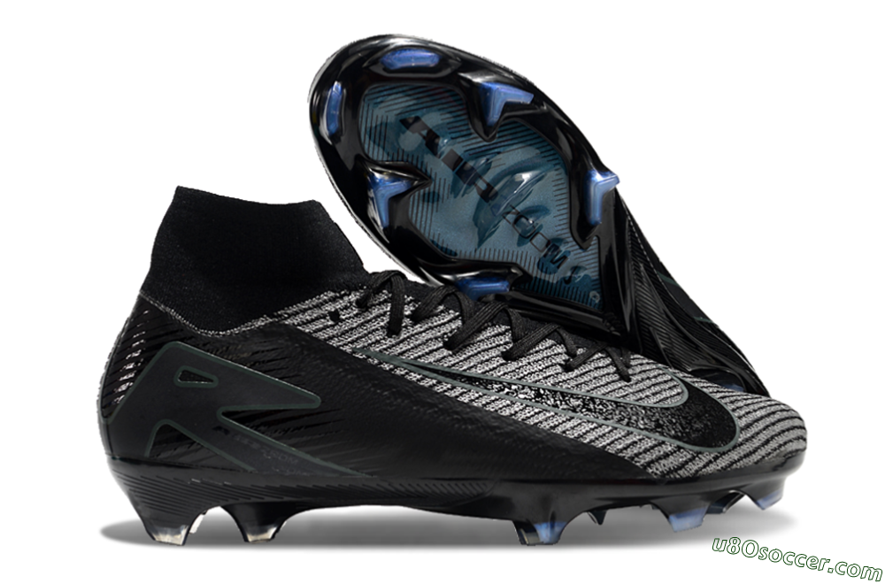 Nike Air Zoom Mercurial Superfly 10 Elite FG Firm Ground Soccer Cleats - Black/Grey/Jade 1