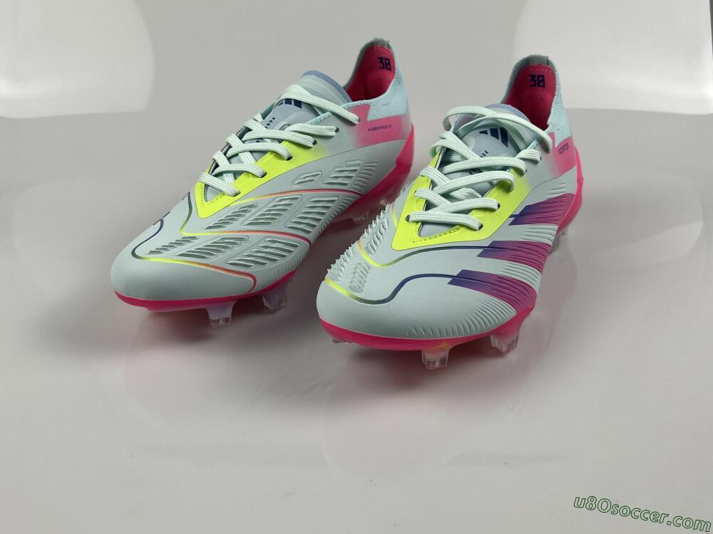 Adidas Predator 24 Elite FG Firm Ground Soccer Cleats - Jade/Blue/Pink