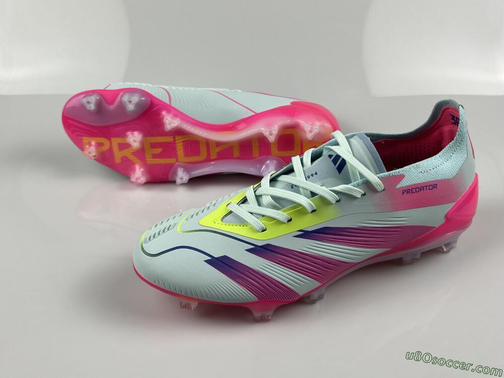 Adidas Predator 24 Elite FG Firm Ground Soccer Cleats - Jade/Blue/Pink