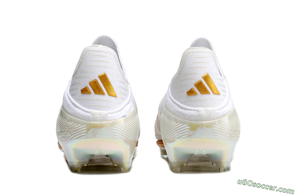 Adidas F50+ Lightstrike Pro Laceless FG Firm Ground Soccer Cleats - White/Gold 7