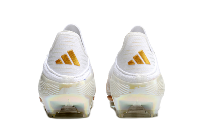Adidas F50+ Lightstrike Pro Laceless FG Firm Ground Soccer Cleats - White/Gold