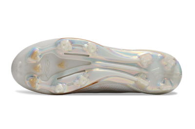 Adidas F50+ Lightstrike Pro Laceless FG Firm Ground Soccer Cleats - White/Gold