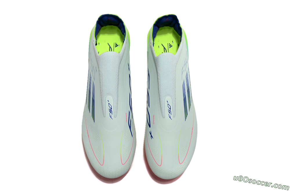 Adidas F50+ Lightstrike Pro Laceless FG Firm Ground Soccer Cleats - Jade/Rainbow 4