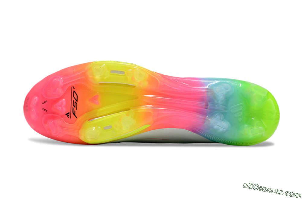 Adidas F50+ Lightstrike Pro Laceless FG Firm Ground Soccer Cleats - Jade/Rainbow 5