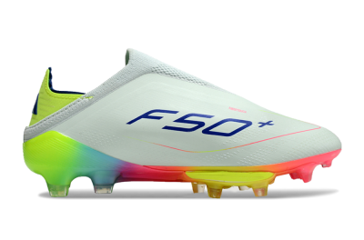 Adidas F50+ Lightstrike Pro Laceless FG Firm Ground Soccer Cleats - Jade/Rainbow