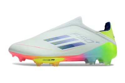 Adidas F50+ Lightstrike Pro Laceless FG Firm Ground Soccer Cleats - Jade/Rainbow