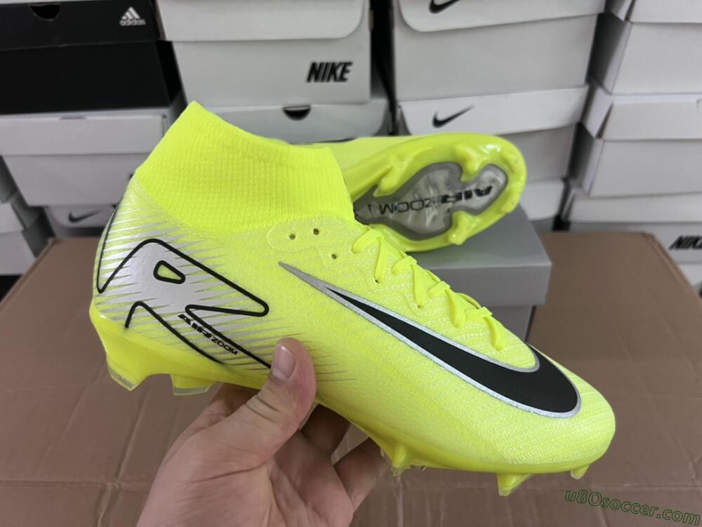 Nike Air Zoom Mercurial Superfly 16 Elite FG Firm Ground Soccer Cleats - Yellow/Sliver/Black