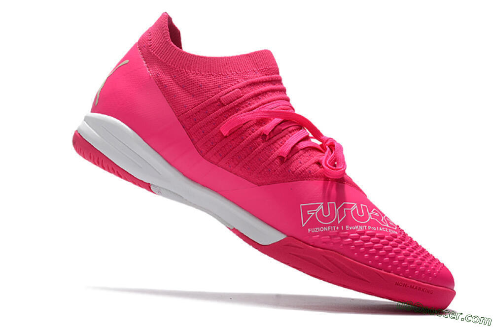 Puma Future Z 1.3 Teazer IC Indoor & Futsal Soccer Shoes - Pink/White 4