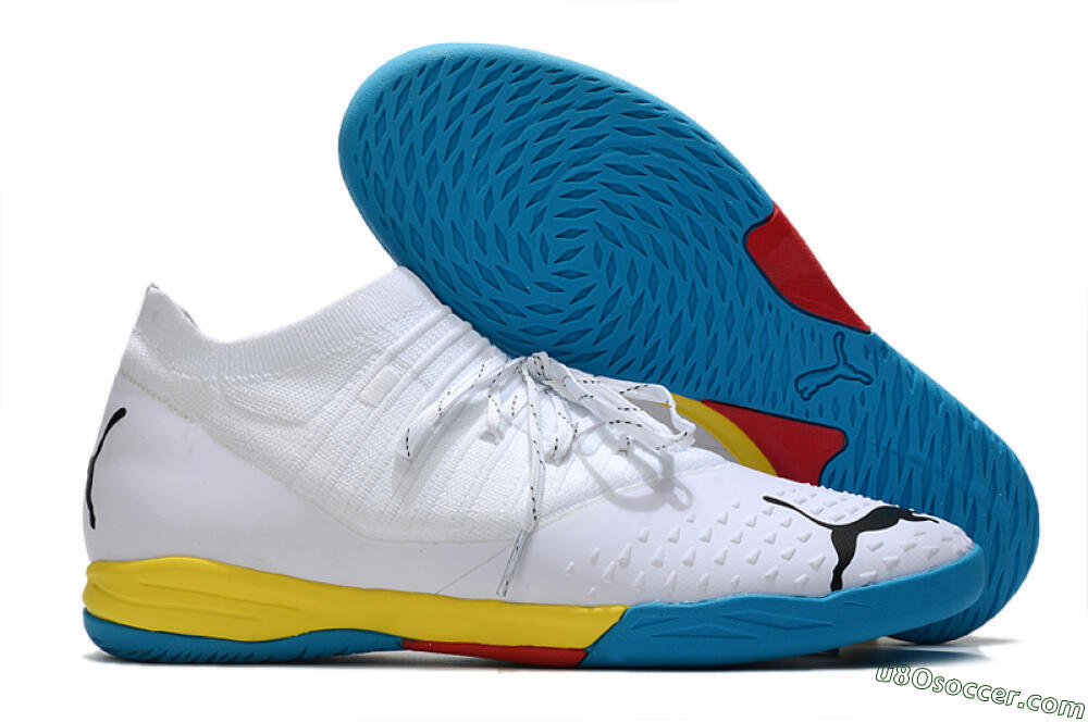 Puma Future Z 1.3 Teazer IC Indoor & Futsal Soccer Shoes - White/Black/Blue/Yellow/Red 1