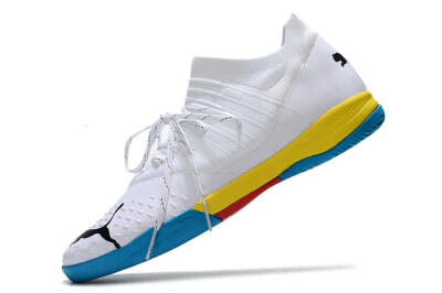 Puma Future Z 1.3 Teazer IC Indoor & Futsal Soccer Shoes - White/Black/Blue/Yellow/Red