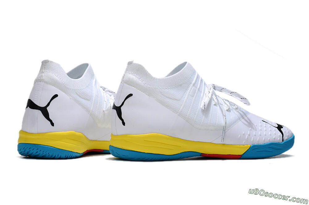 Puma Future Z 1.3 Teazer IC Indoor & Futsal Soccer Shoes - White/Black/Blue/Yellow/Red 6