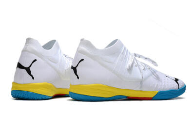 Puma Future Z 1.3 Teazer IC Indoor & Futsal Soccer Shoes - White/Black/Blue/Yellow/Red