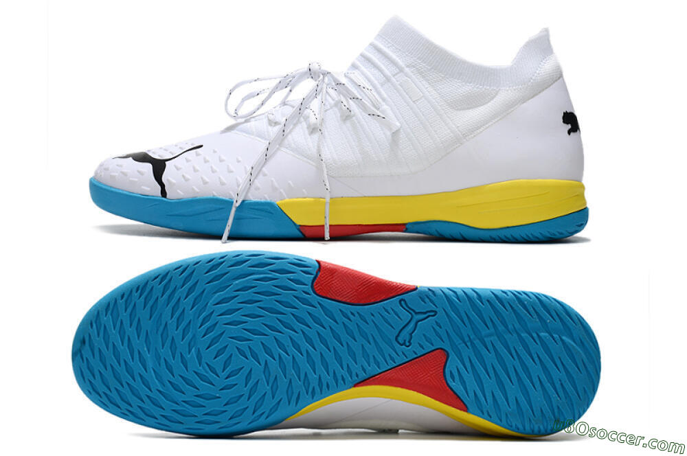 Puma Future Z 1.3 Teazer IC Indoor & Futsal Soccer Shoes - White/Black/Blue/Yellow/Red 0