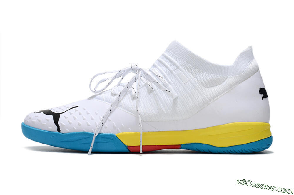 Puma Future Z 1.3 Teazer IC Indoor & Futsal Soccer Shoes - White/Black/Blue/Yellow/Red 2