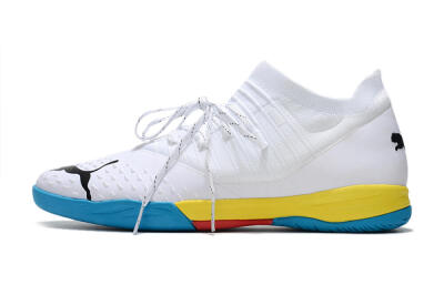 Puma Future Z 1.3 Teazer IC Indoor & Futsal Soccer Shoes - White/Black/Blue/Yellow/Red