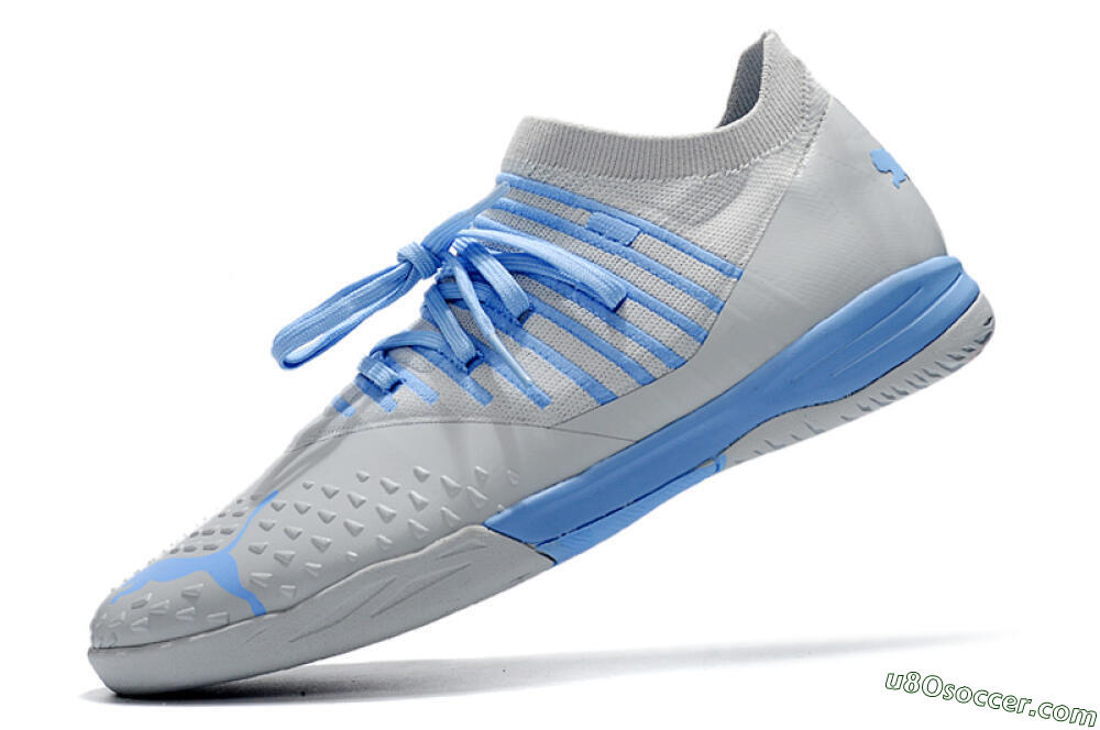 Puma Future Z 1.3 Teazer IC Indoor & Futsal Soccer Shoes - Silver/Blue 5