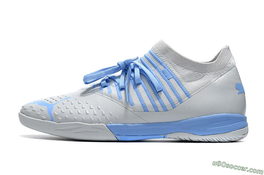 Puma Future Z 1.3 Teazer IC Indoor & Futsal Soccer Shoes - Silver/Blue 2