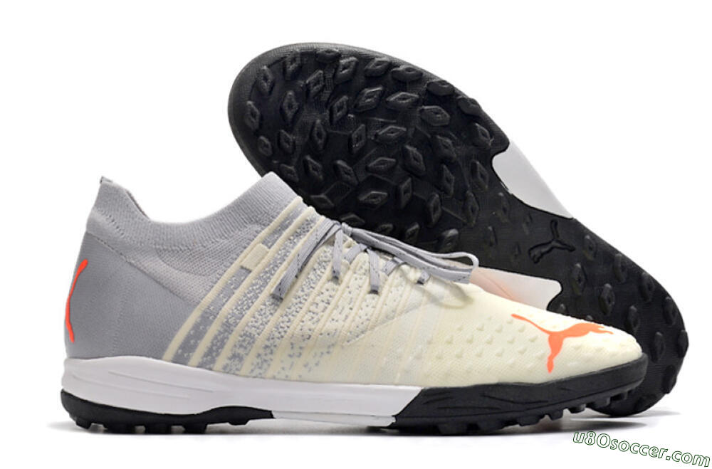 Puma Future Z 1.3 Teazer TF Artificial Turf Soccer Shoes - Beige/Grey/Orange 1