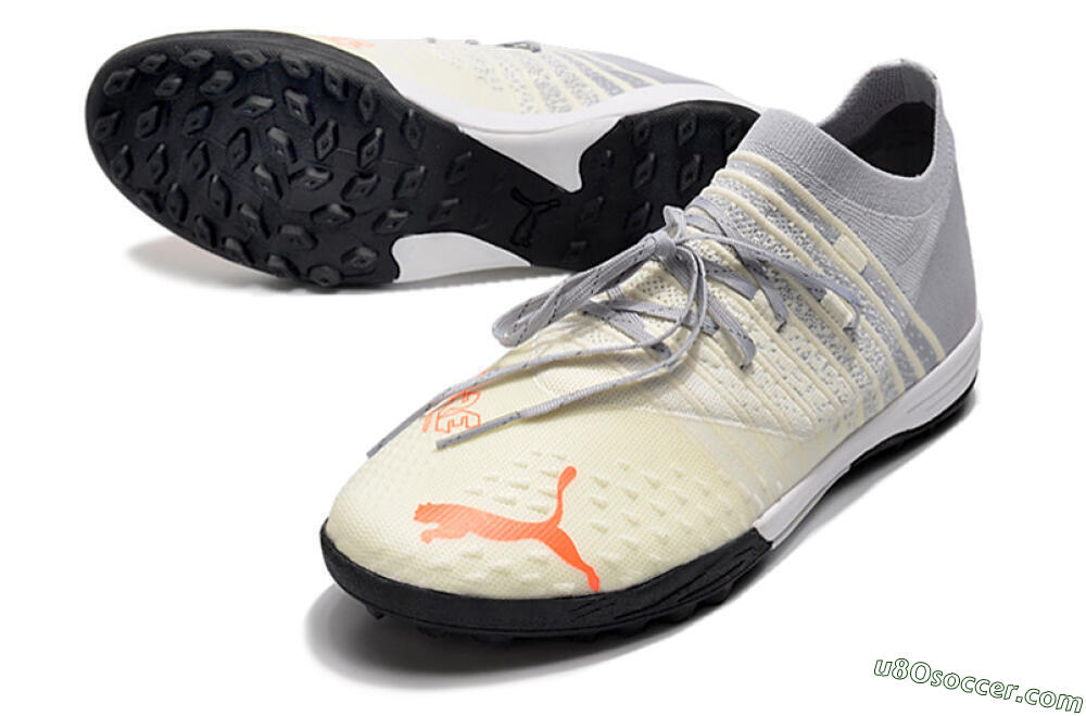 Puma Future Z 1.3 Teazer TF Artificial Turf Soccer Shoes - Beige/Grey/Orange 3