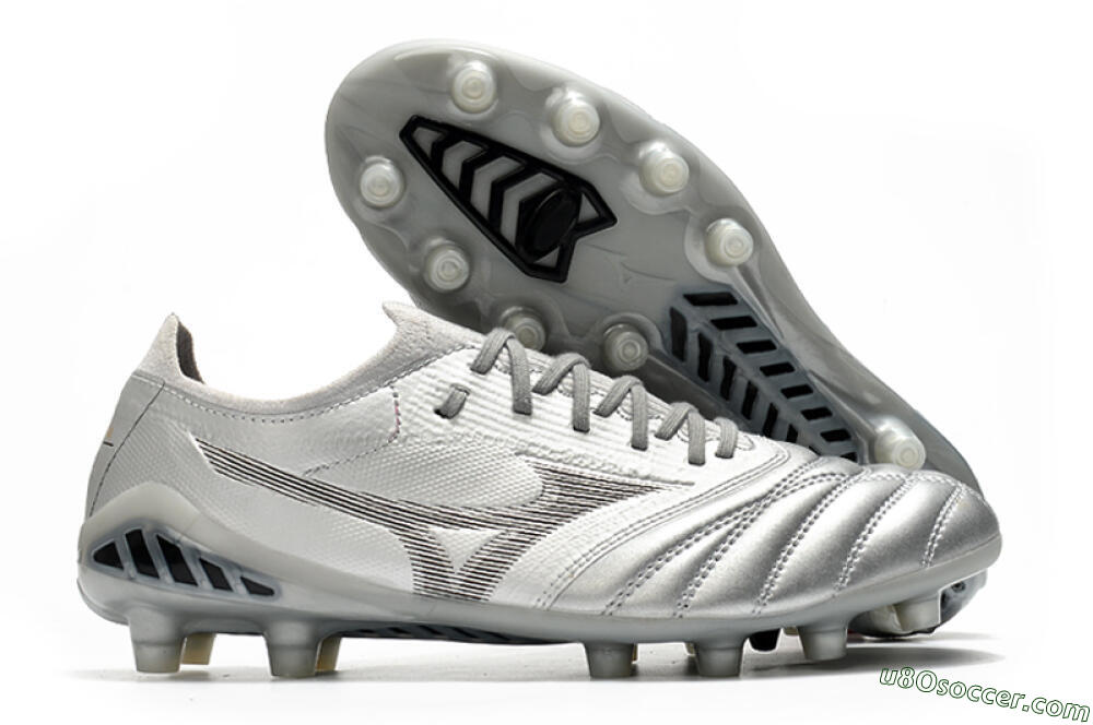 Mizuno Morelia Neo 3 FG Firm Ground Soccer Cleats - Silver/Black 1