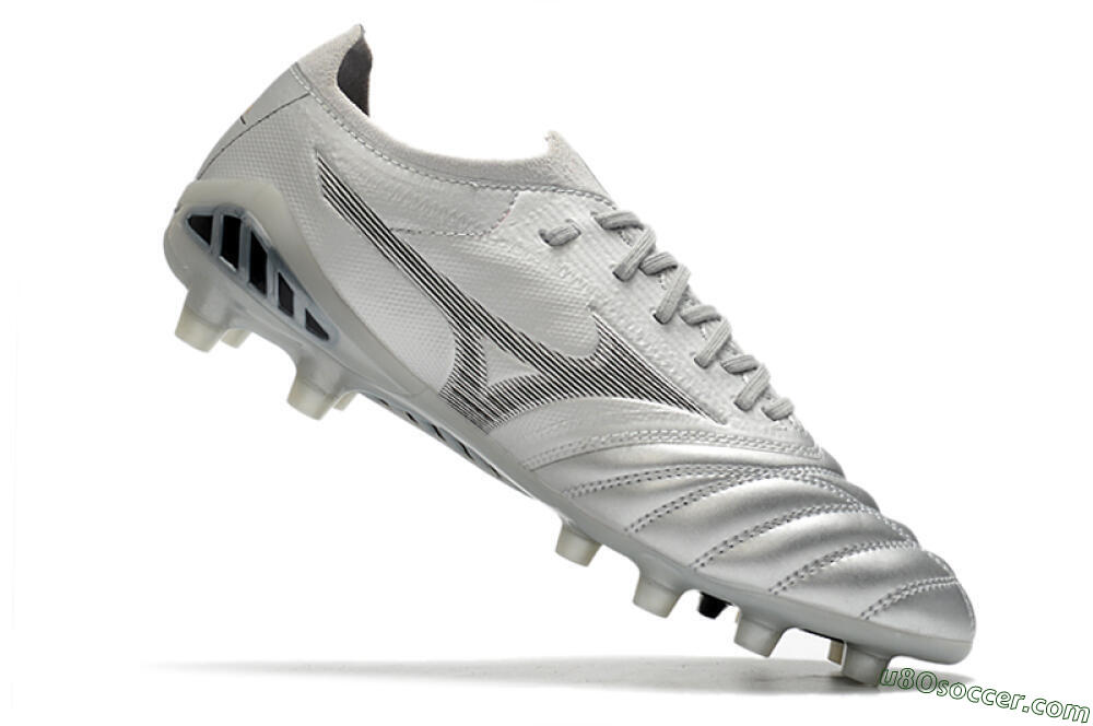 Mizuno Morelia Neo 3 FG Firm Ground Soccer Cleats - Silver/Black 4