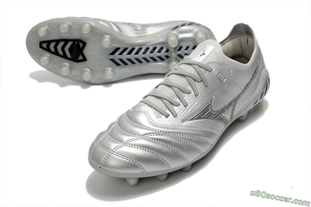 Mizuno Morelia Neo 3 FG Firm Ground Soccer Cleats - Silver/Black 3