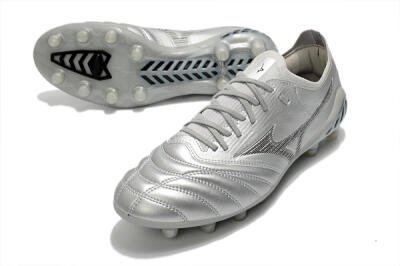 Mizuno Morelia Neo 3 FG Firm Ground Soccer Cleats - Silver/Black