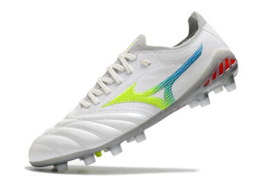 Mizuno Morelia Neo 3 FG Firm Ground Soccer Cleats - White/Rainbow/Silver