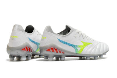 Mizuno Morelia Neo 3 FG Firm Ground Soccer Cleats - White/Rainbow/Silver