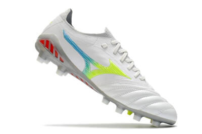 Mizuno Morelia Neo 3 FG Firm Ground Soccer Cleats - White/Rainbow/Silver