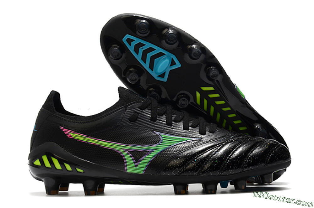Mizuno Morelia Neo 3 FG Firm Ground Soccer Cleats - Black/Rainbow 1