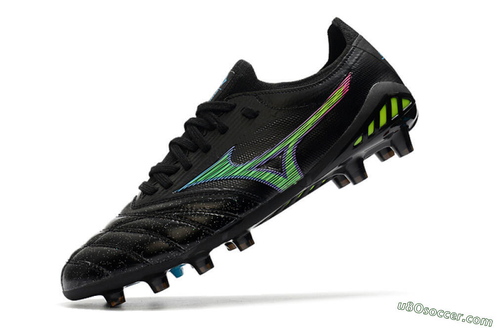Mizuno Morelia Neo 3 FG Firm Ground Soccer Cleats - Black/Rainbow 5