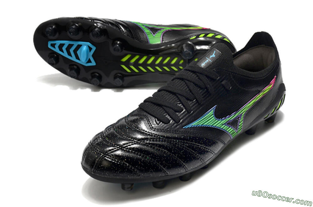 Mizuno Morelia Neo 3 FG Firm Ground Soccer Cleats - Black/Rainbow 3