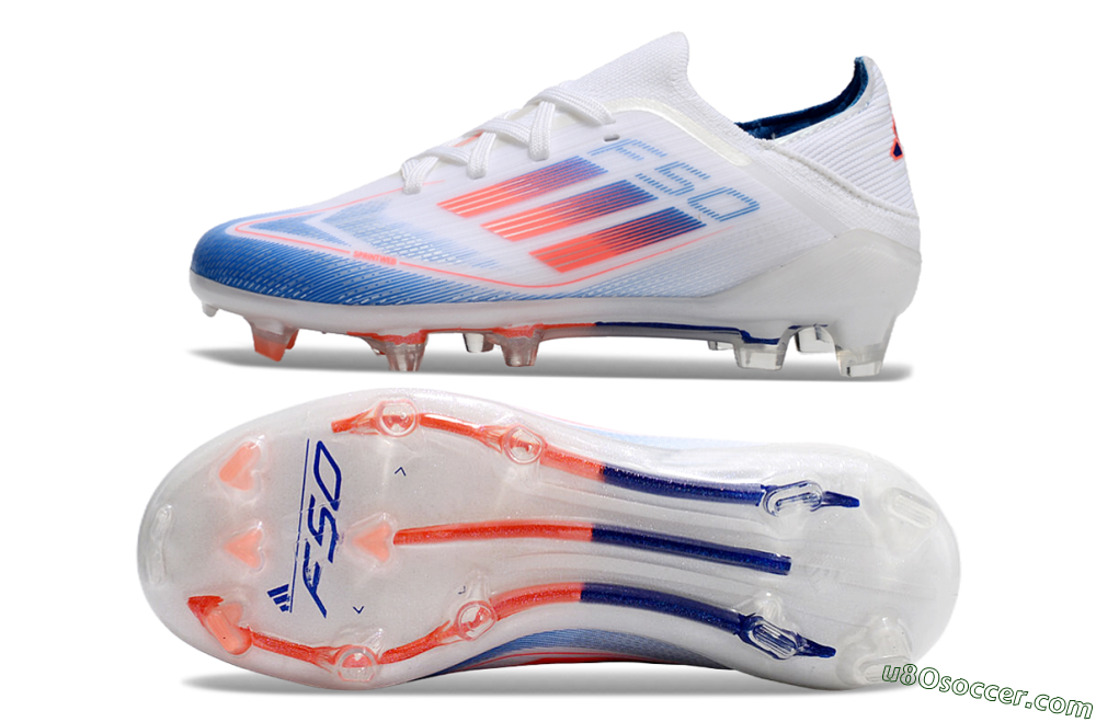 Adidas F50 Elite FG Firm Ground Soccer Cleats - White/Blue/Red 0