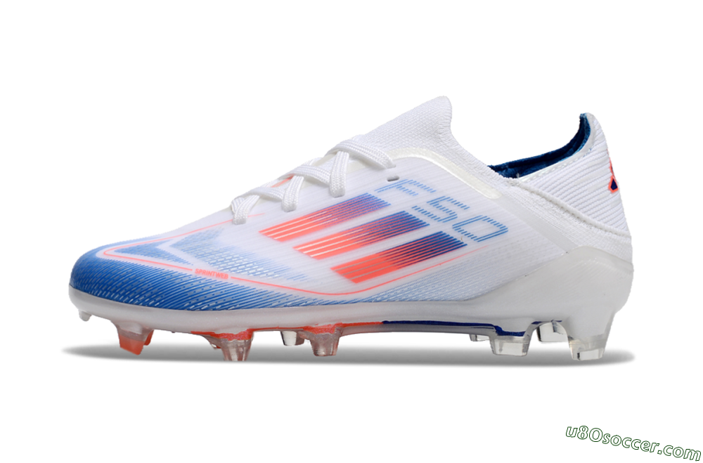 Adidas F50 Elite FG Firm Ground Soccer Cleats - White/Blue/Red 2