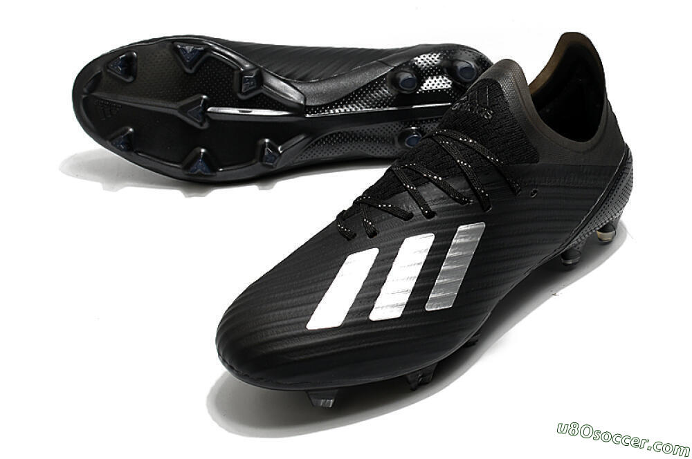 Adidas X 19.1 FG Firm Ground Soccer Cleats - Black/White/Blue 3