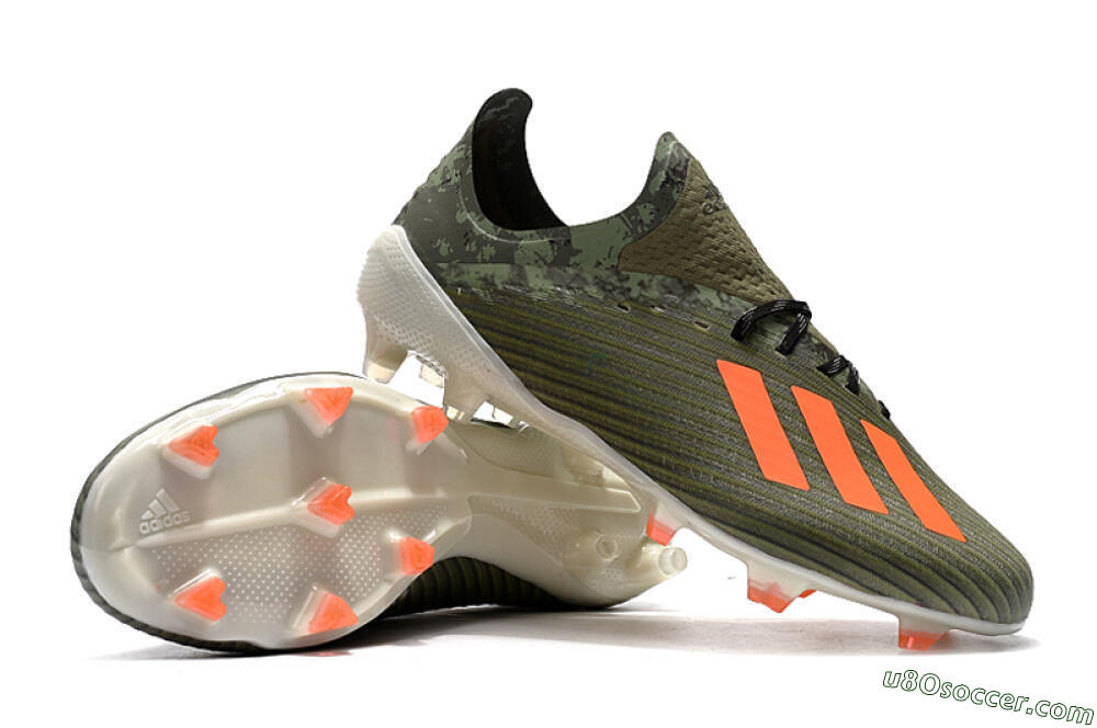 Adidas X 19.1 FG Firm Ground Soccer Cleats - Green/Orange/White 4