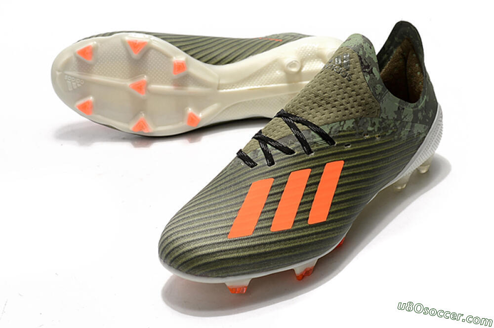 Adidas X 19.1 FG Firm Ground Soccer Cleats - Green/Orange/White 3