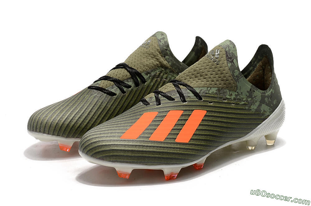 Adidas X 19.1 FG Firm Ground Soccer Cleats - Green/Orange/White 5