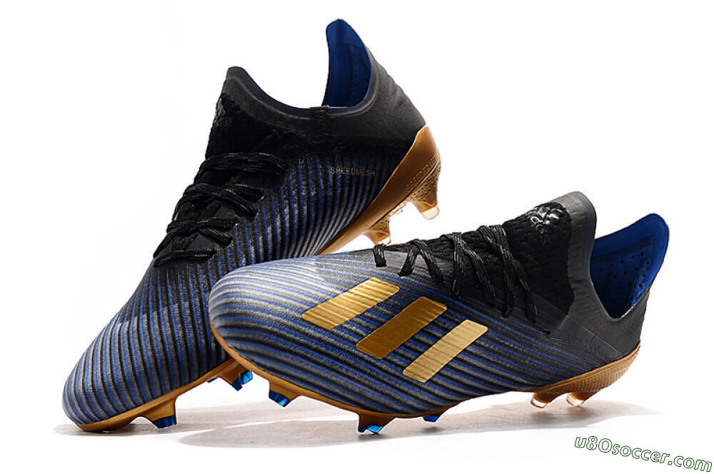 Adidas X 19.1 FG Firm Ground Soccer Cleats - Blue/Black/Gold 6
