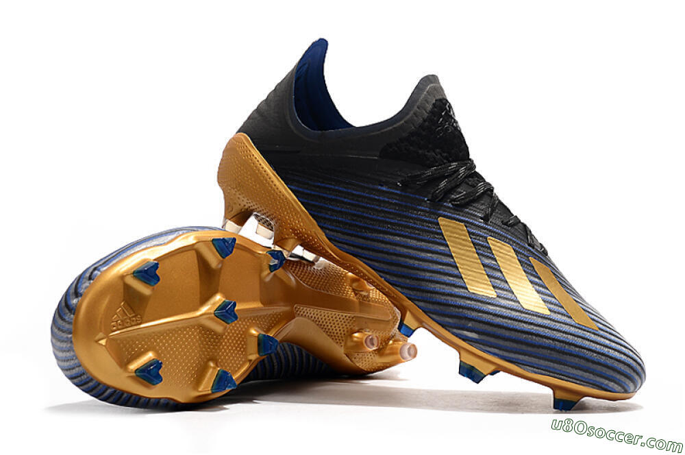 Adidas X 19.1 FG Firm Ground Soccer Cleats - Blue/Black/Gold 4