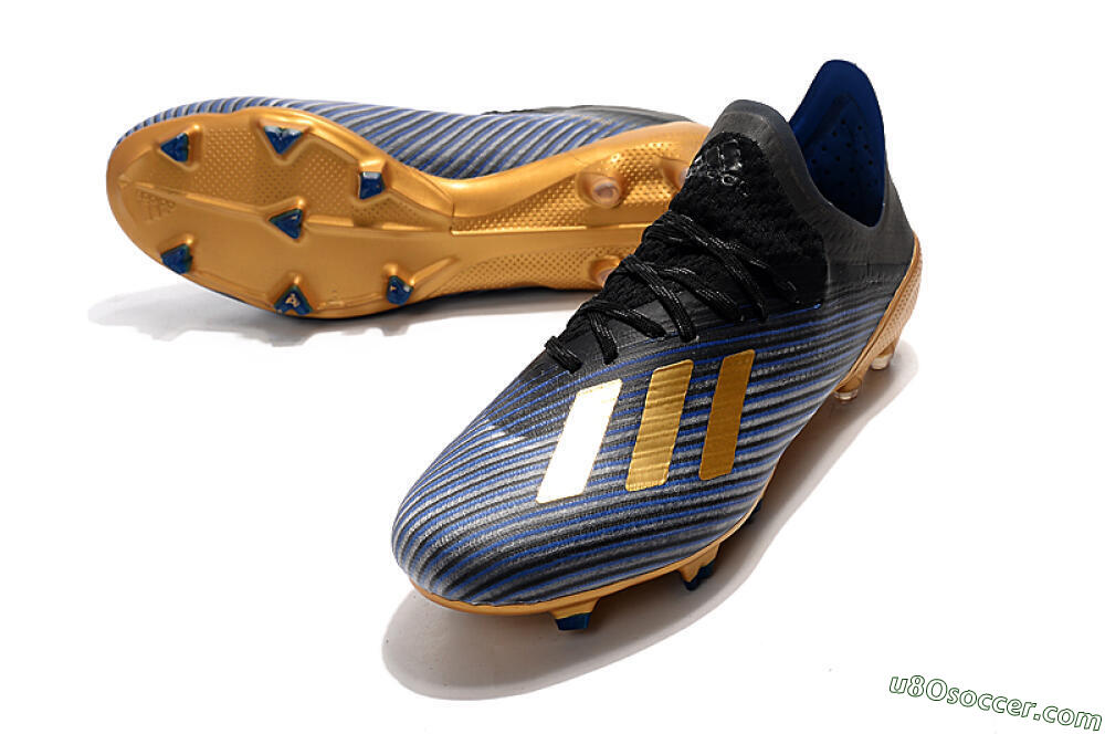 Adidas X 19.1 FG Firm Ground Soccer Cleats - Blue/Black/Gold 3