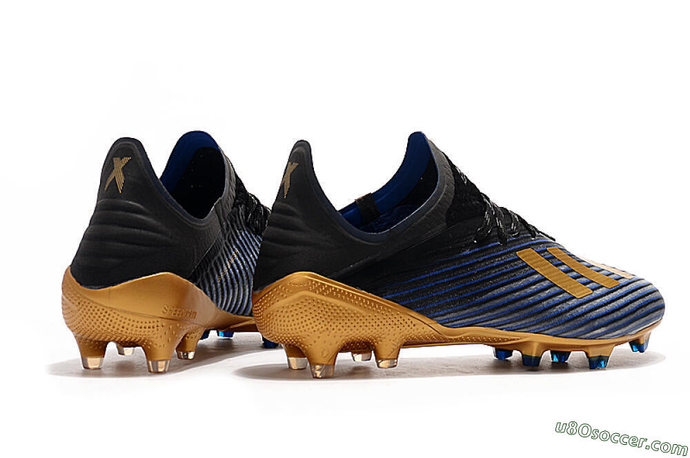 Adidas X 19.1 FG Firm Ground Soccer Cleats - Blue/Black/Gold 9