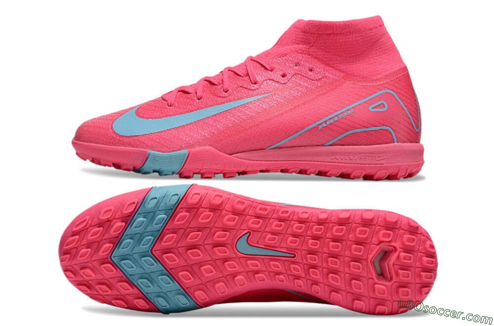 Nike Air Zoom Mercurial Superfly 10 Elite TF Artificial Turf Soccer Shoes - Pink/Red/Jade 7