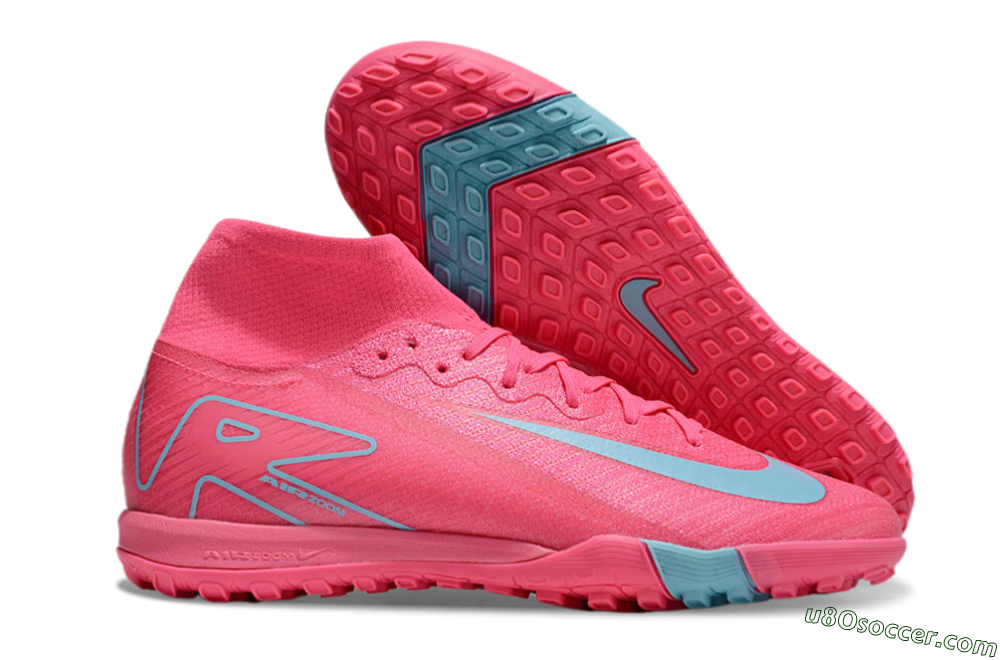 Nike Air Zoom Mercurial Superfly 10 Elite TF Artificial Turf Soccer Shoes - Pink/Red/Jade 0