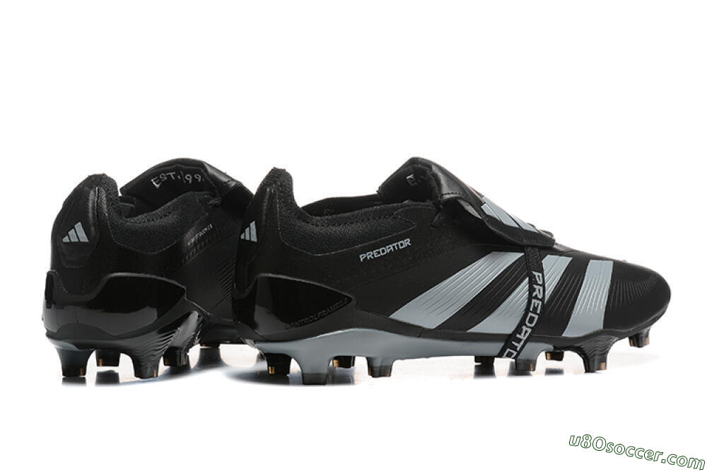 Adidas Predator Elite Foldover Tongue FG Firm Ground Soccer Cleats - Black/Silver/White 9