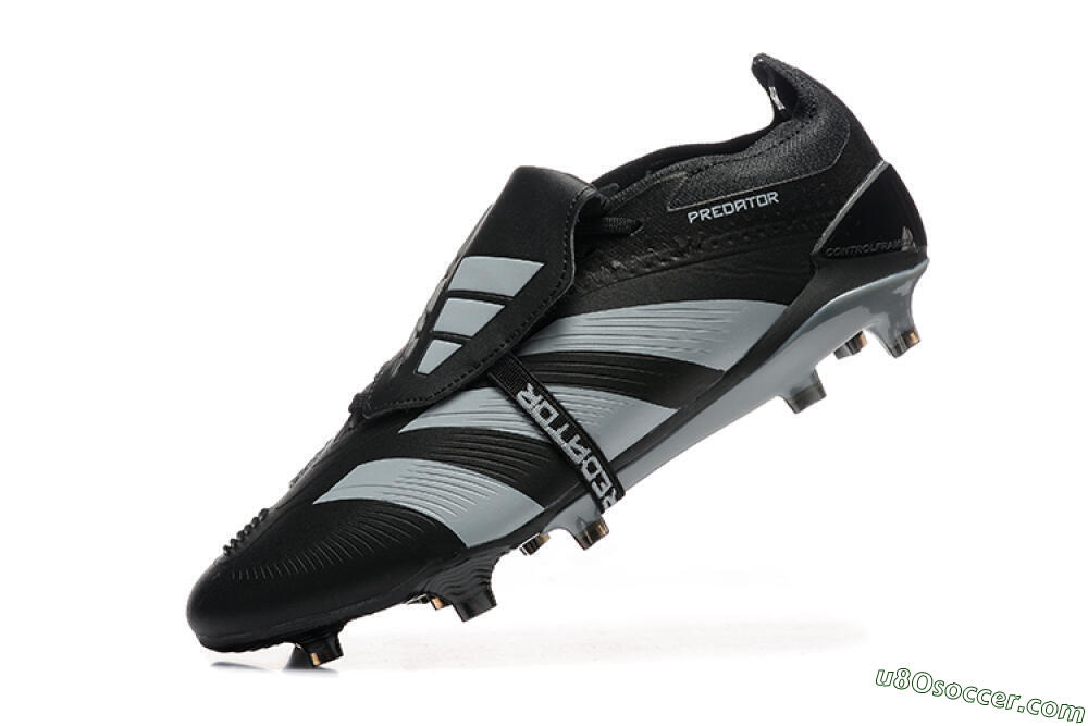 Adidas Predator Elite Foldover Tongue FG Firm Ground Soccer Cleats - Black/Silver/White 8