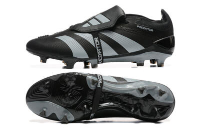Adidas Predator Elite Foldover Tongue FG Firm Ground Soccer Cleats - Black/Silver/White